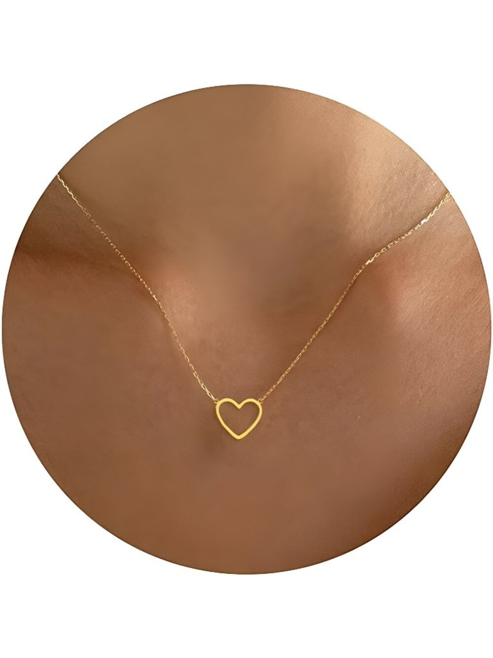 Heart Necklace Tiny 14k Gold Heart Pendant Choker Necklaces for Women